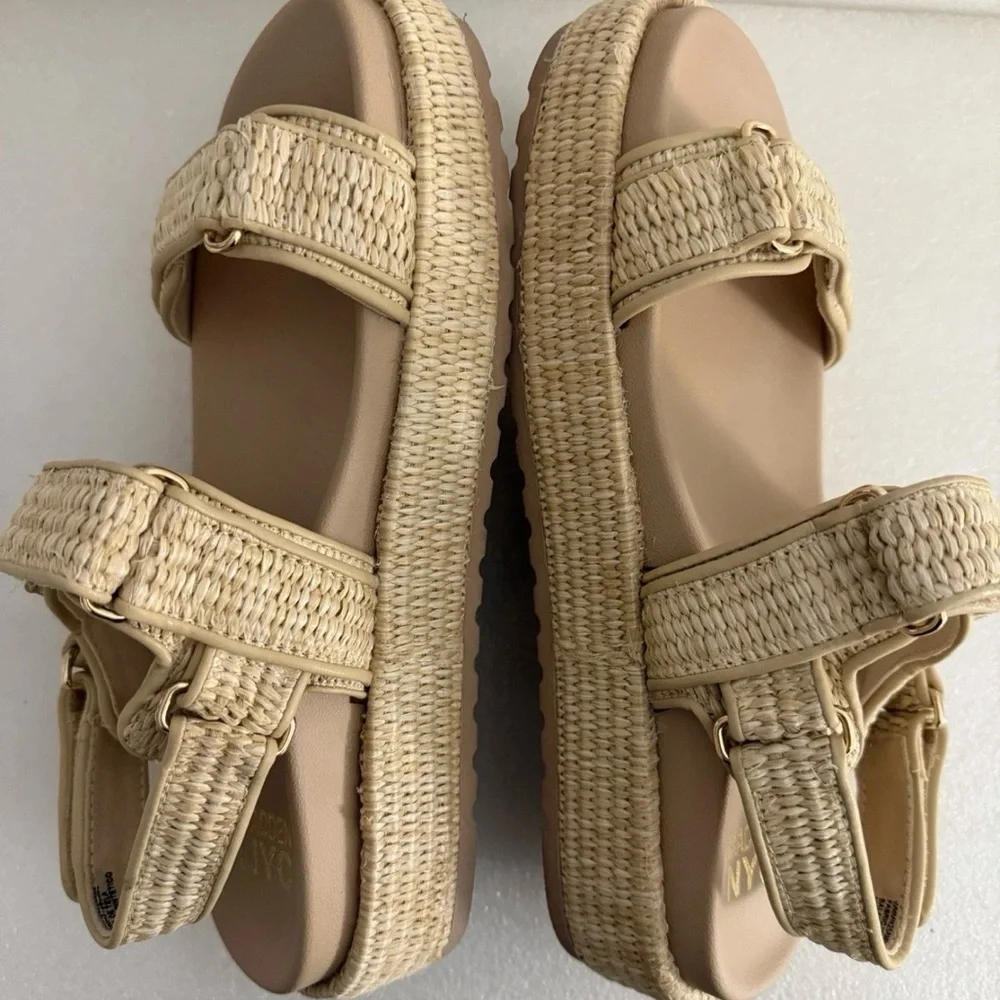 Madden NYC Beige Braided Espadrille Platform Sandal - Picture 7 of 11